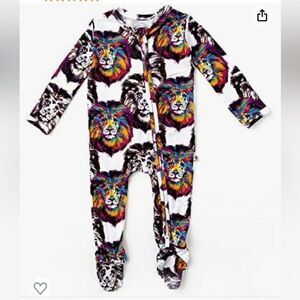 Bums & Roses Bamboo Baby Footies Spandex & Bamboo Viscose 3-6‎ Months NWT in pkg